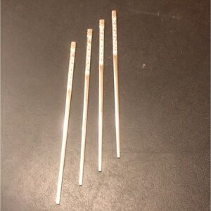 Vintage Playboy bunny Floral-Engraved Metal Cocktail Picks — Set of 4